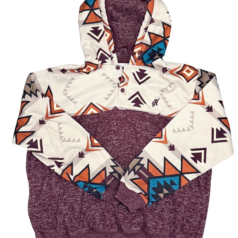 Hooey Aztec Patterned Sweater Hoodie
